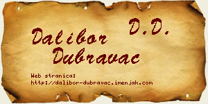 Dalibor Dubravac vizit kartica